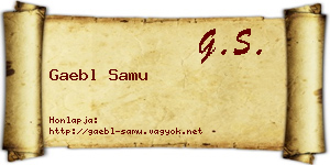 Gaebl Samu névjegykártya